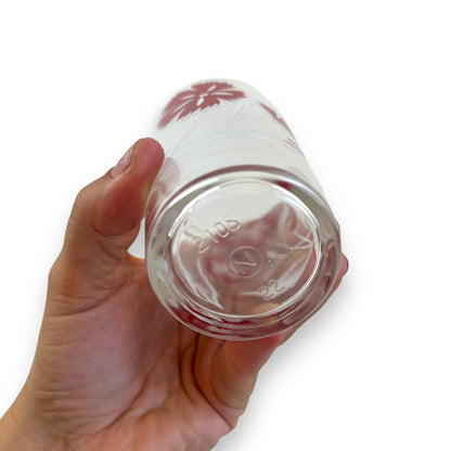 Red and white flower glass set of 6