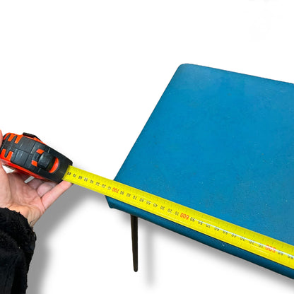 Telephone Table with Blue Vinyl Seat & Laminate Top