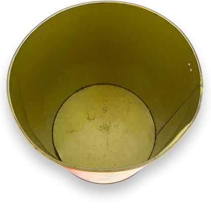Willow Australia Yellow and Orange large flower tin with orange plastic lid