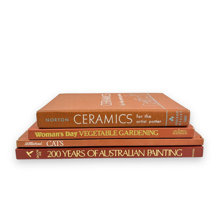 Brown Hard Cover Book Bundle