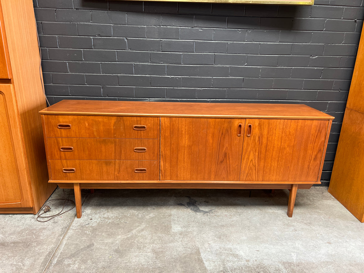 Mid-Century Teak Sideboard with Drawers & Cupboard Storage