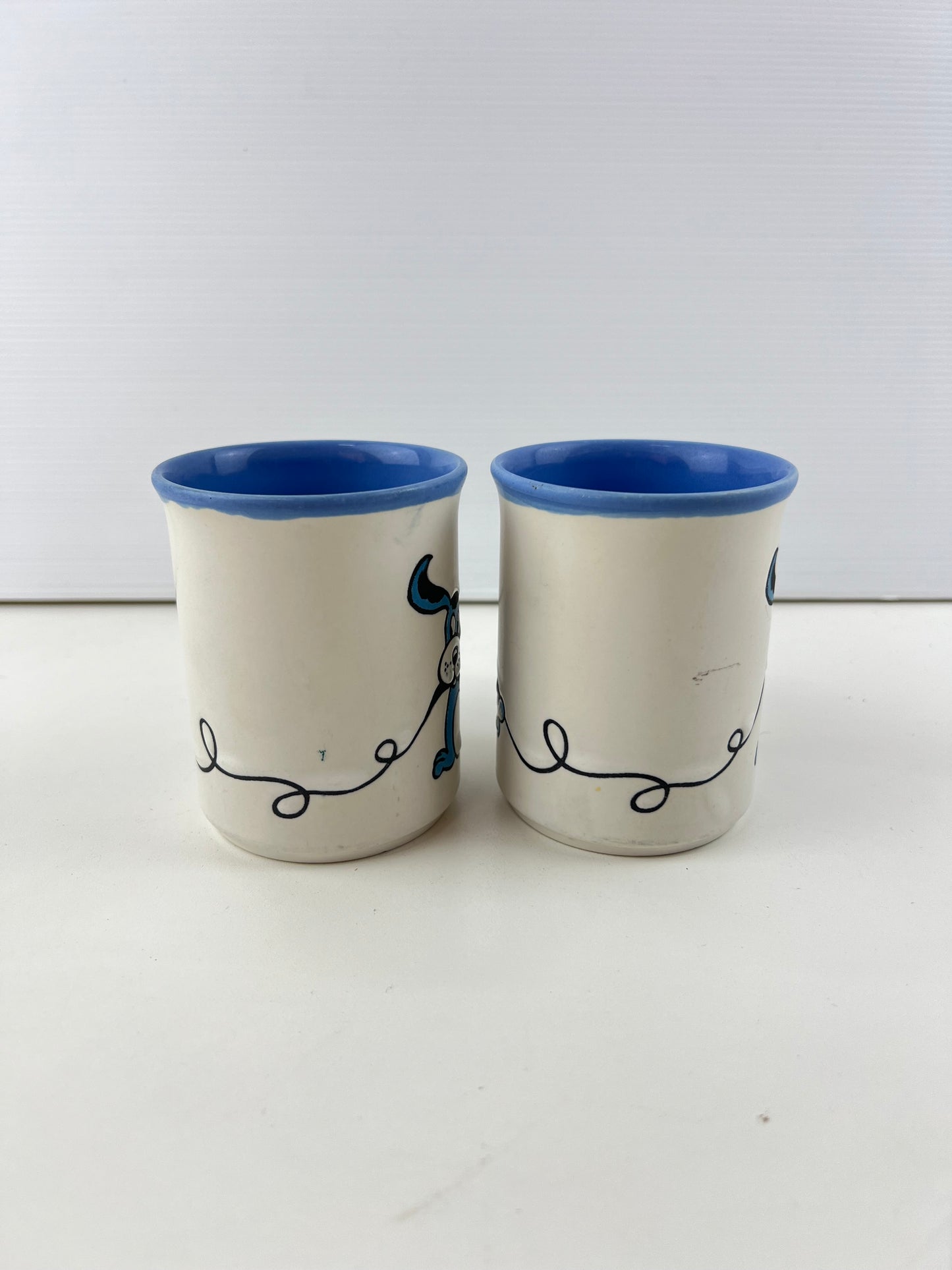 Blue Dog Ceramic Mugs – Set of 2