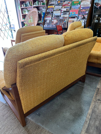 Mustard Yellow Bouclé Two-Seater Lounge