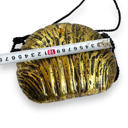 Gold & Black Wooden Evening Bag - Timmy Woods Style