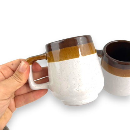 Brown stripe Mug set of 4