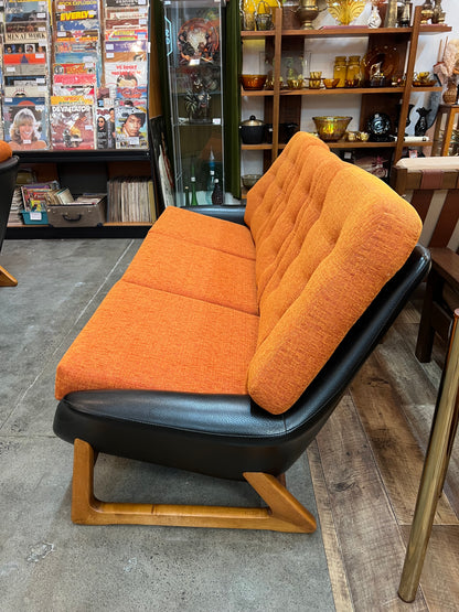 Danish Deluxe Trina 3 Seater Lounge Orange and Black