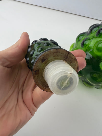 Italian Empoli Green Glass Genie Bottle