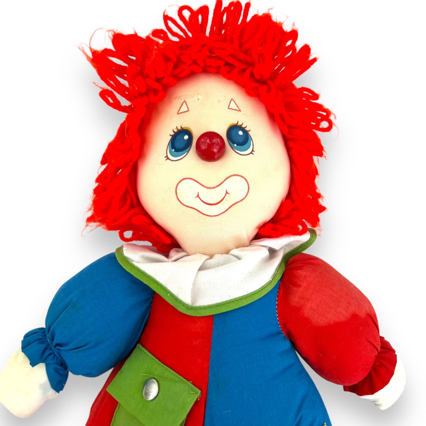 Vintage Amtoy 1983 Clown Learning Plush Doll - Zipper, Tie, Buckle & Snap