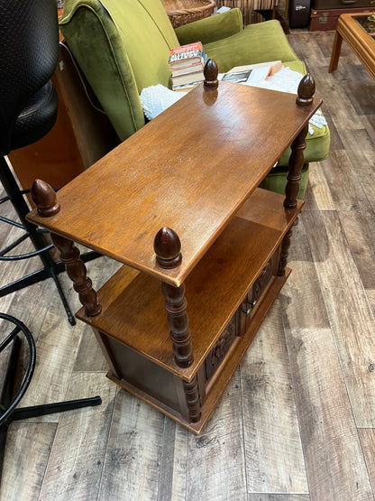 Display Cabinet with Hand-Carved Wooden Flower Doors