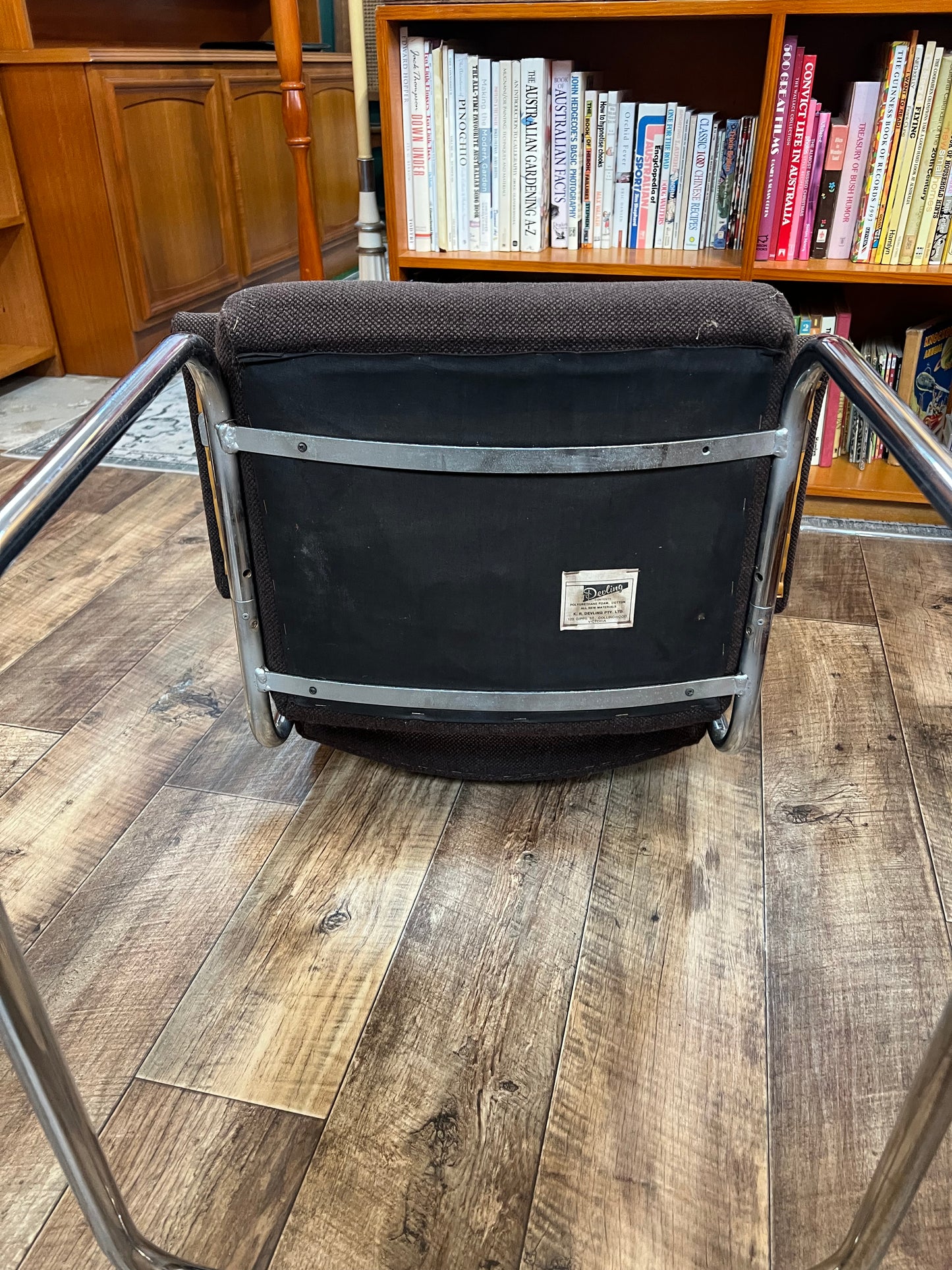 Devling Chrome Cantilever Armchair | Mid Century Modern Office Chair