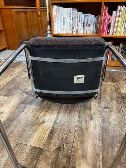 Devling Chrome Cantilever Armchair | Mid Century Modern Office Chair