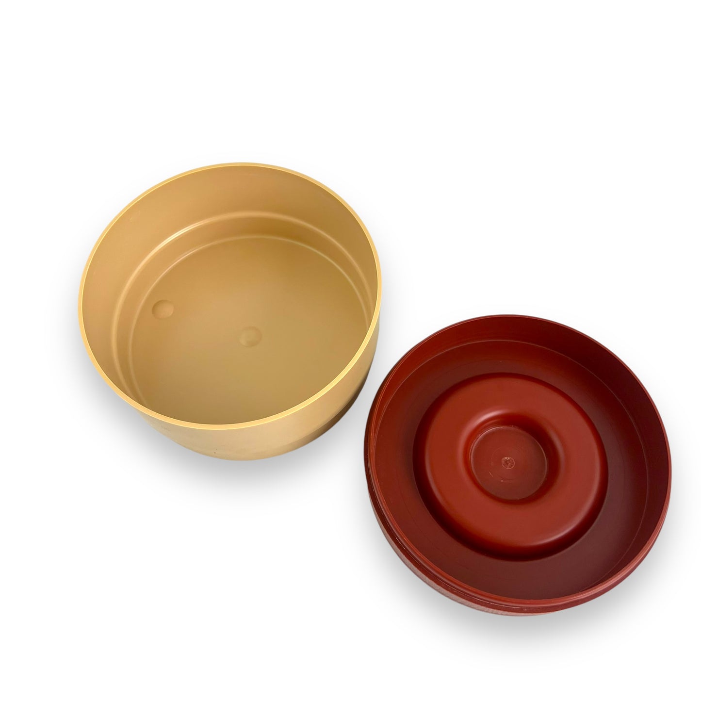 Beige & Maroon “Tea” Plastic Canister by Willow Australia