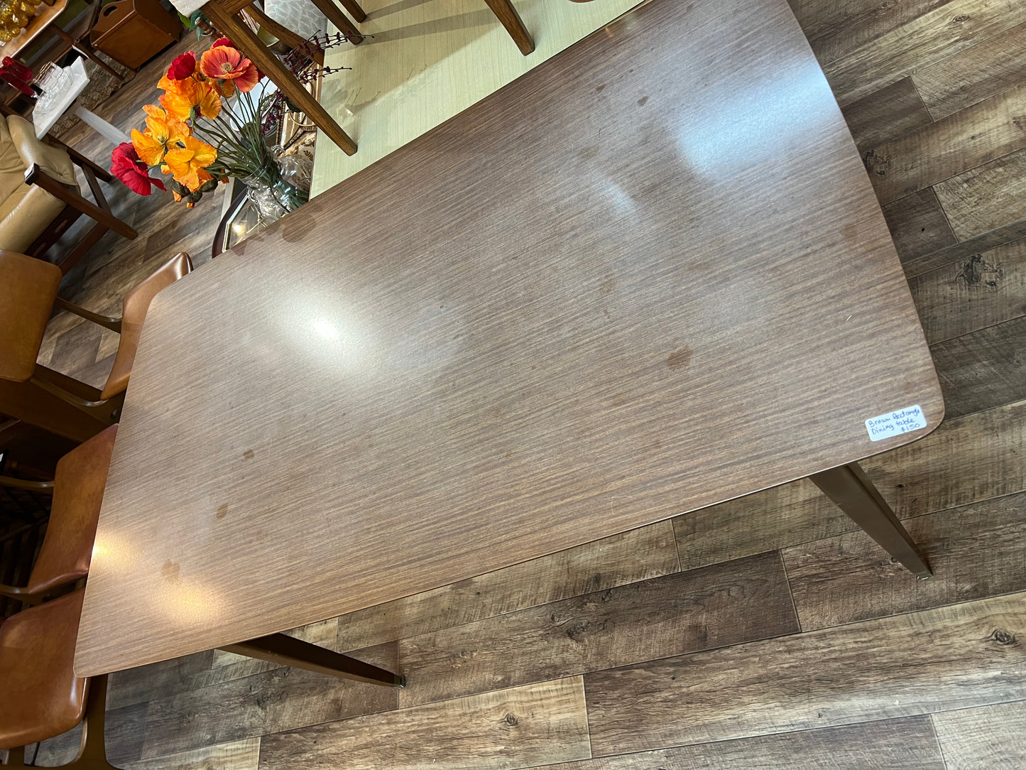 Rectangular Laminate Dining Table with Tapered Legs