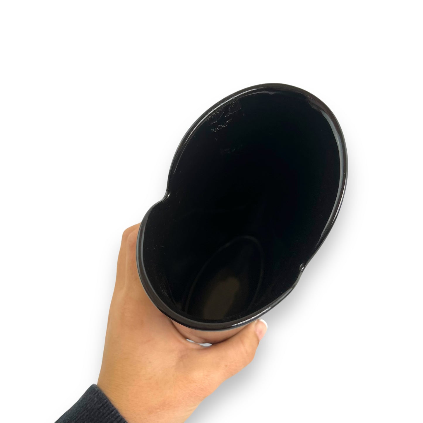 Black ceramic Vase - Made in Japan