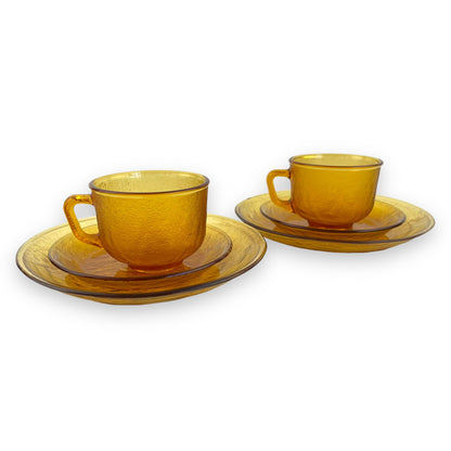 Arcoroc Sierra Amber Glass Set of 2 Trios