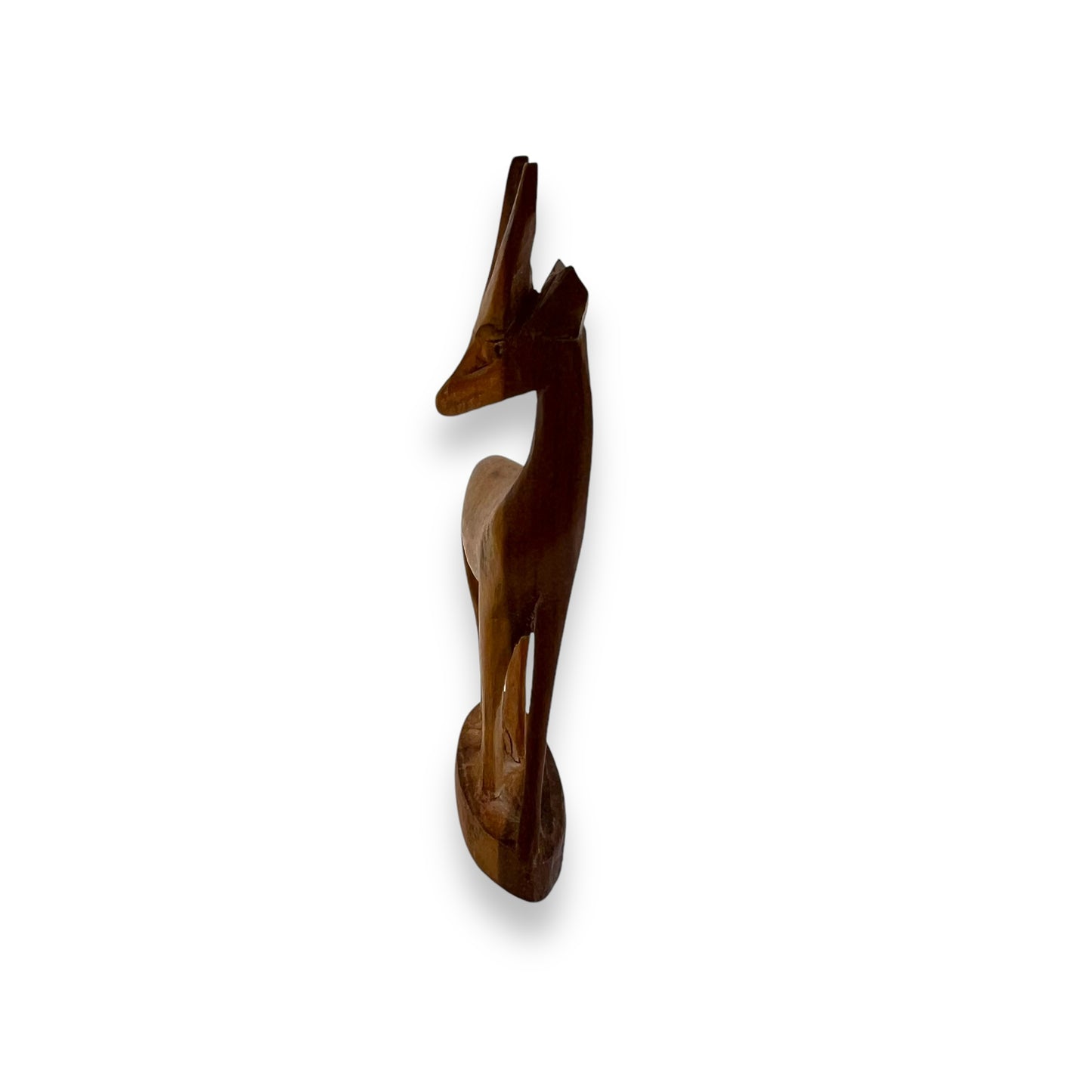 Small wooden antelope carved wooden statue