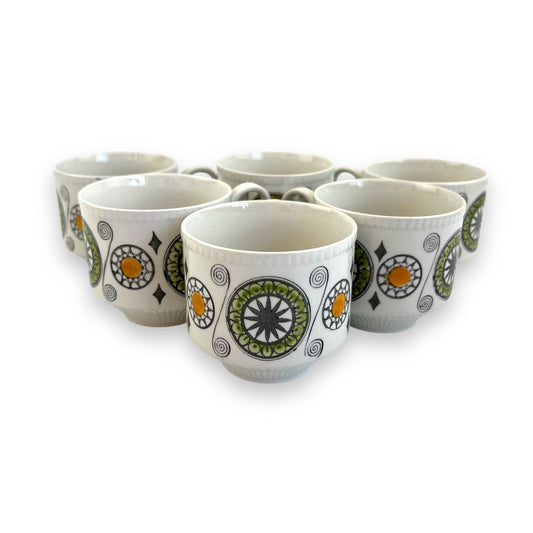 Kathie Winkle Broadhurst Teacup Set of 6