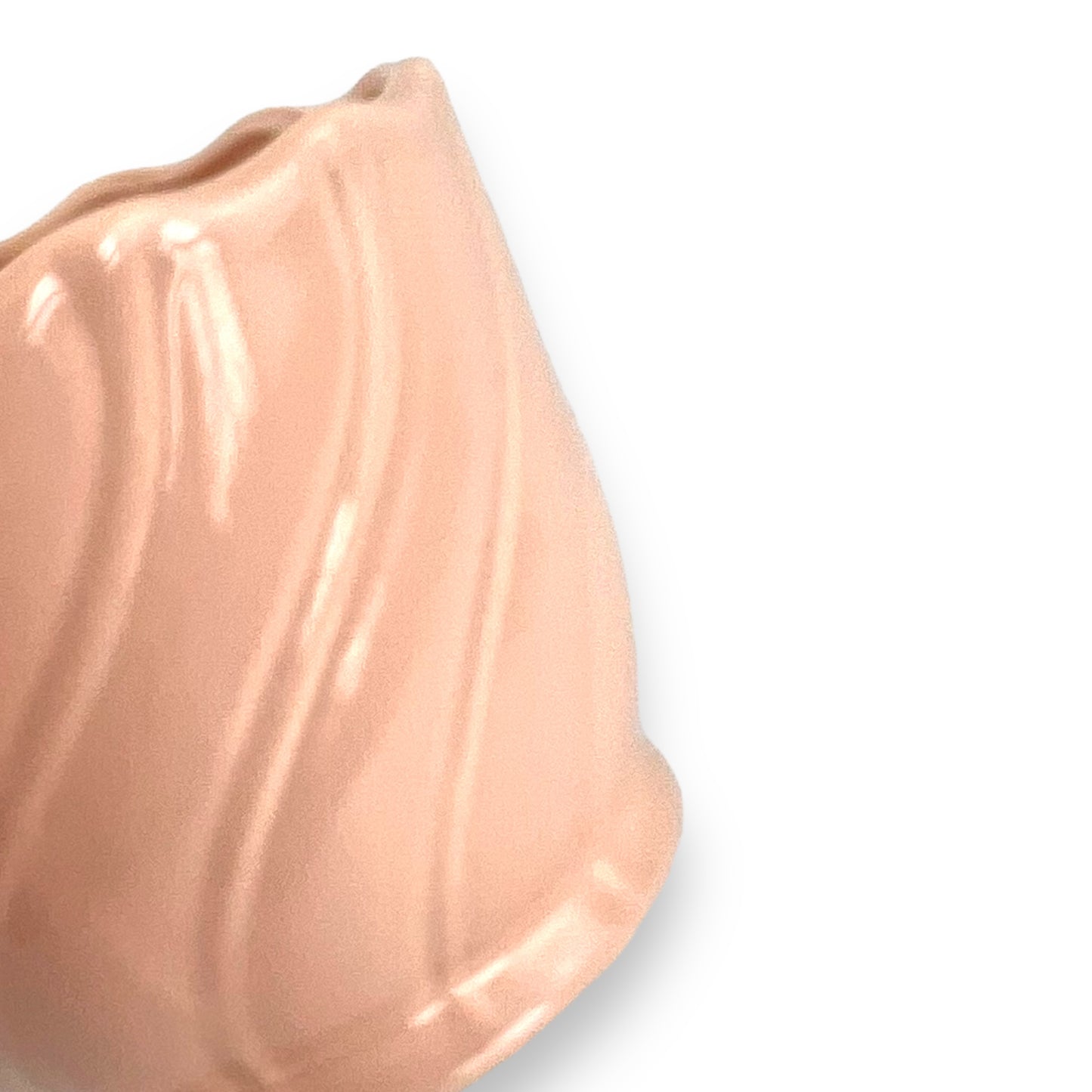 Pink Ceramic wave line pattern plant pot