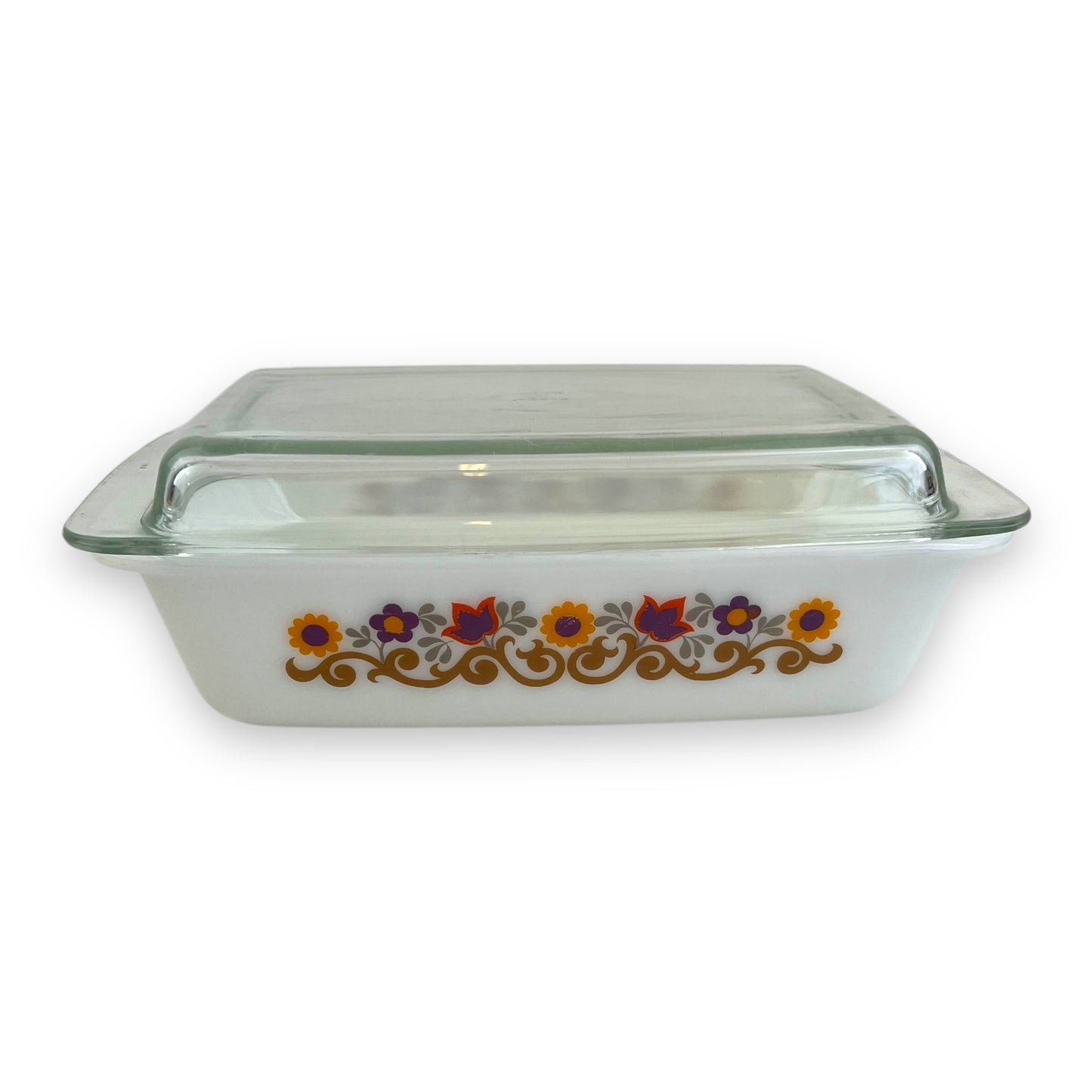 JAJ Pyrex England Briarwood Colourful Flower casserole dish and lid