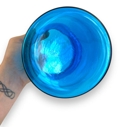 Blue Takahashi glass apothecary jar bottle with lid