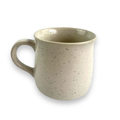 Brown and blue plaid pattern ceramic mug
