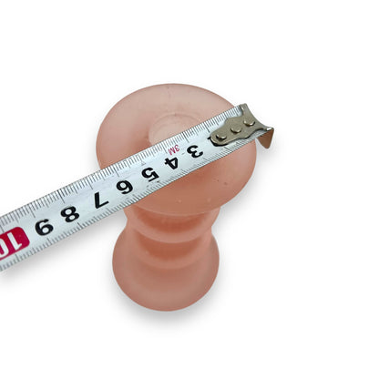 Pink Frosted Glass Candlestick Holder - Made in Sweden
