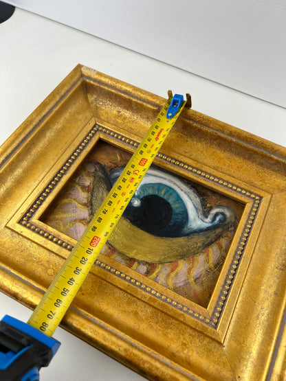 Framed Surrealist Eye Painting – Gilt Frame