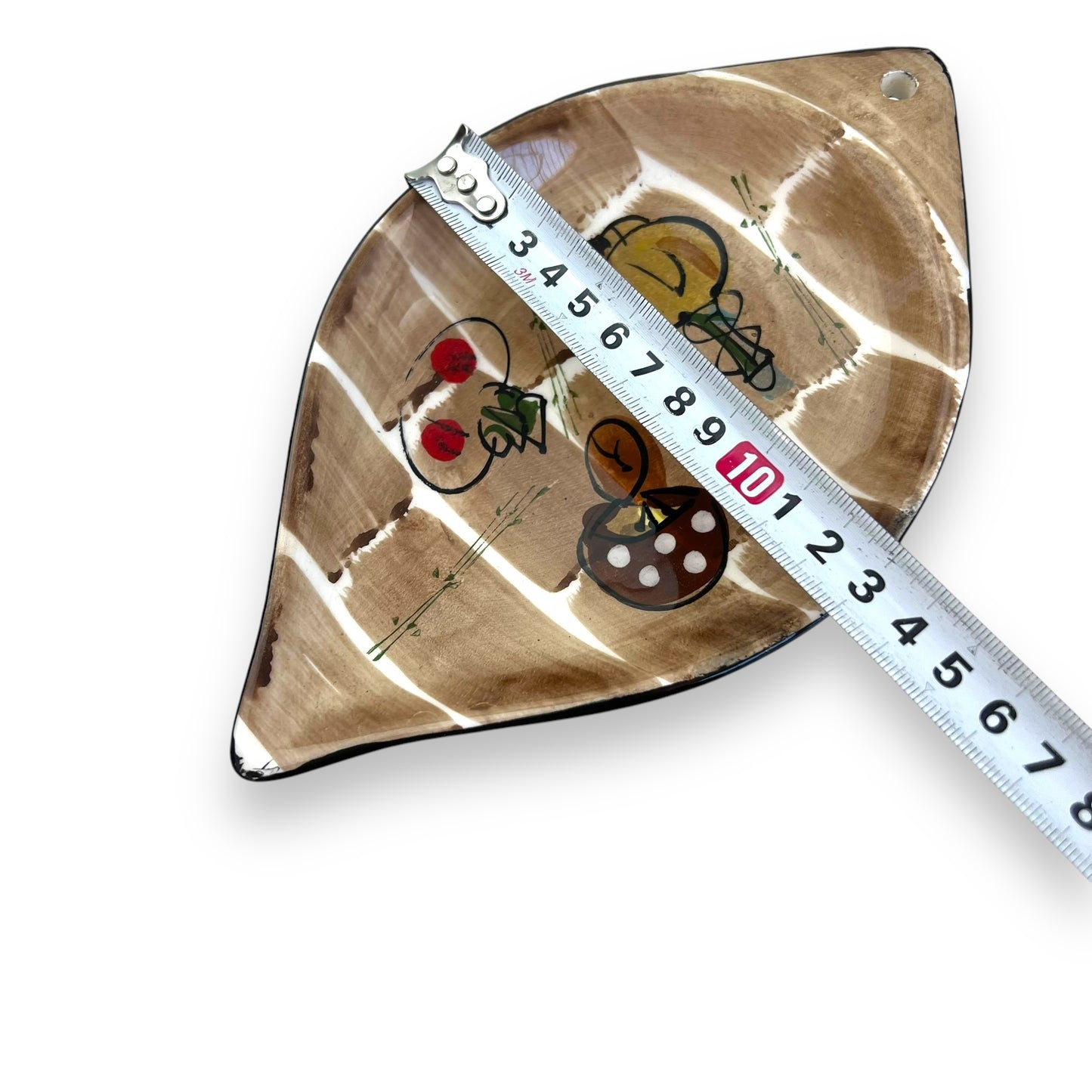Leaf shape Serving dish Set – Hand-Painted mushroom pattern & Metal carry Stand