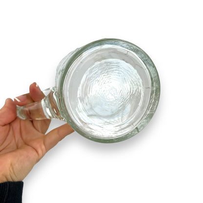 Clear glass seashell embossed pitcher jug