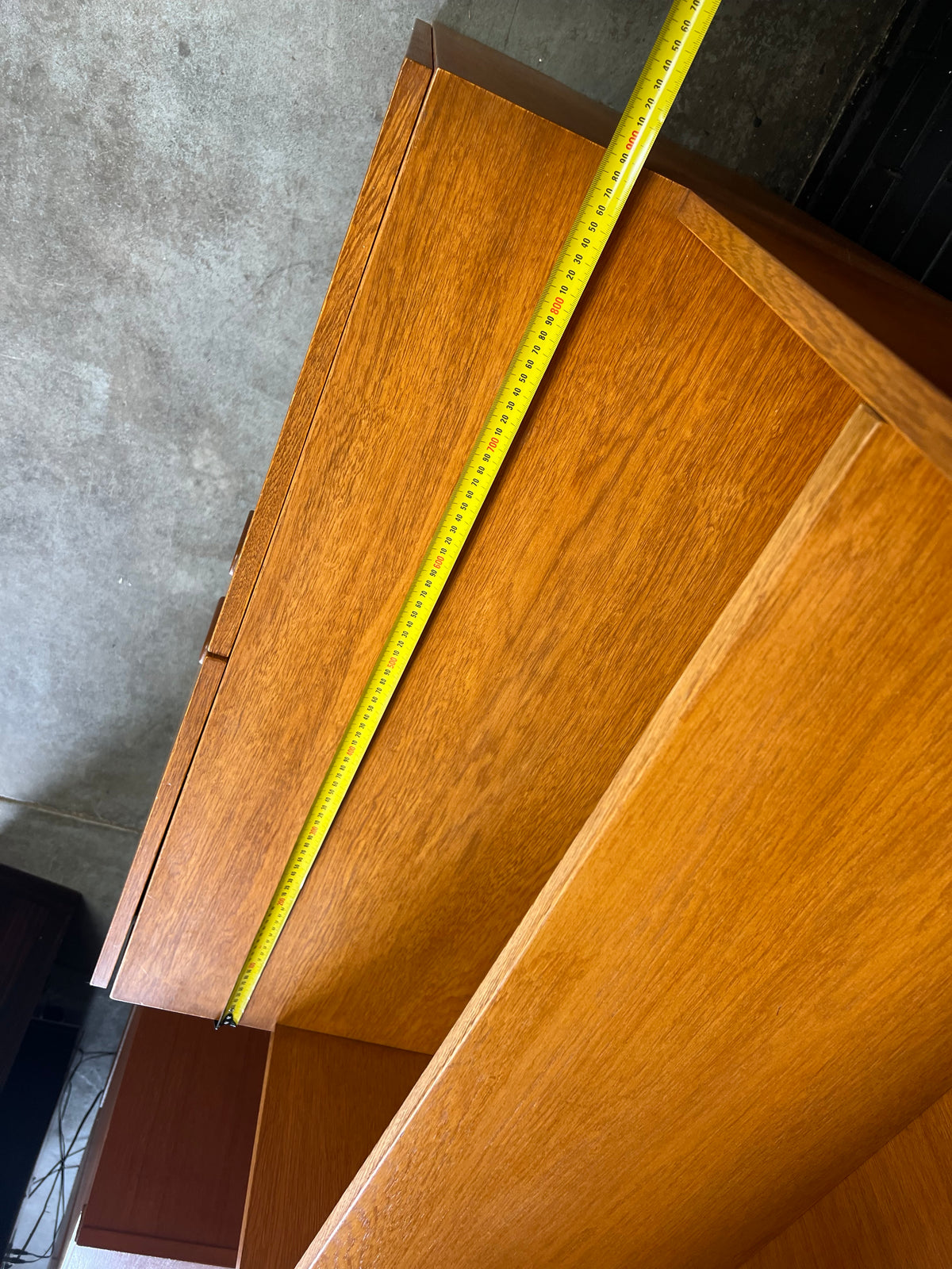 Mid-Century Display Cabinet with Glass Sliding Doors & bottom Storage cupboards