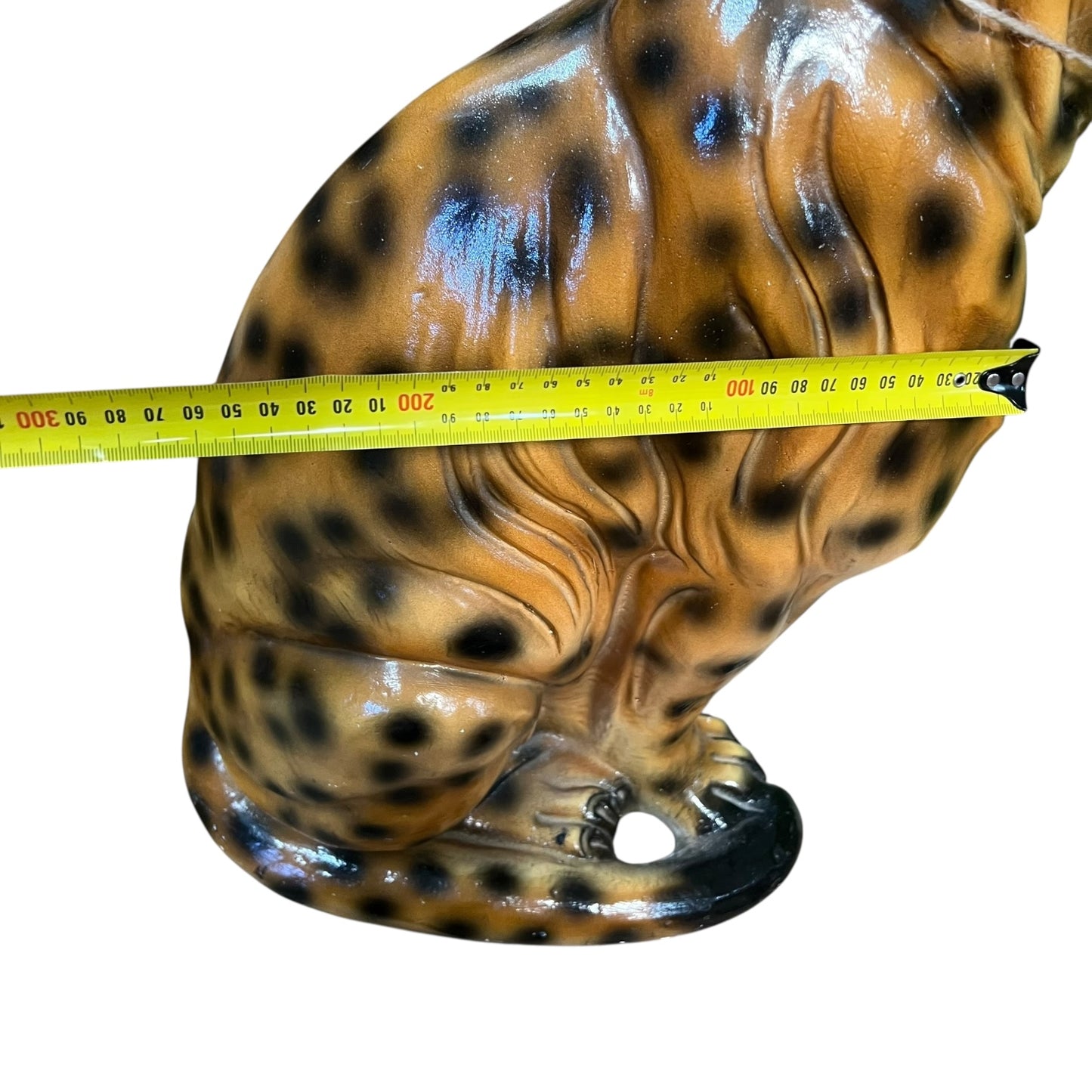 Large Vintage Cheetah Statue – Mid-Century Ceramic Jungle Cat