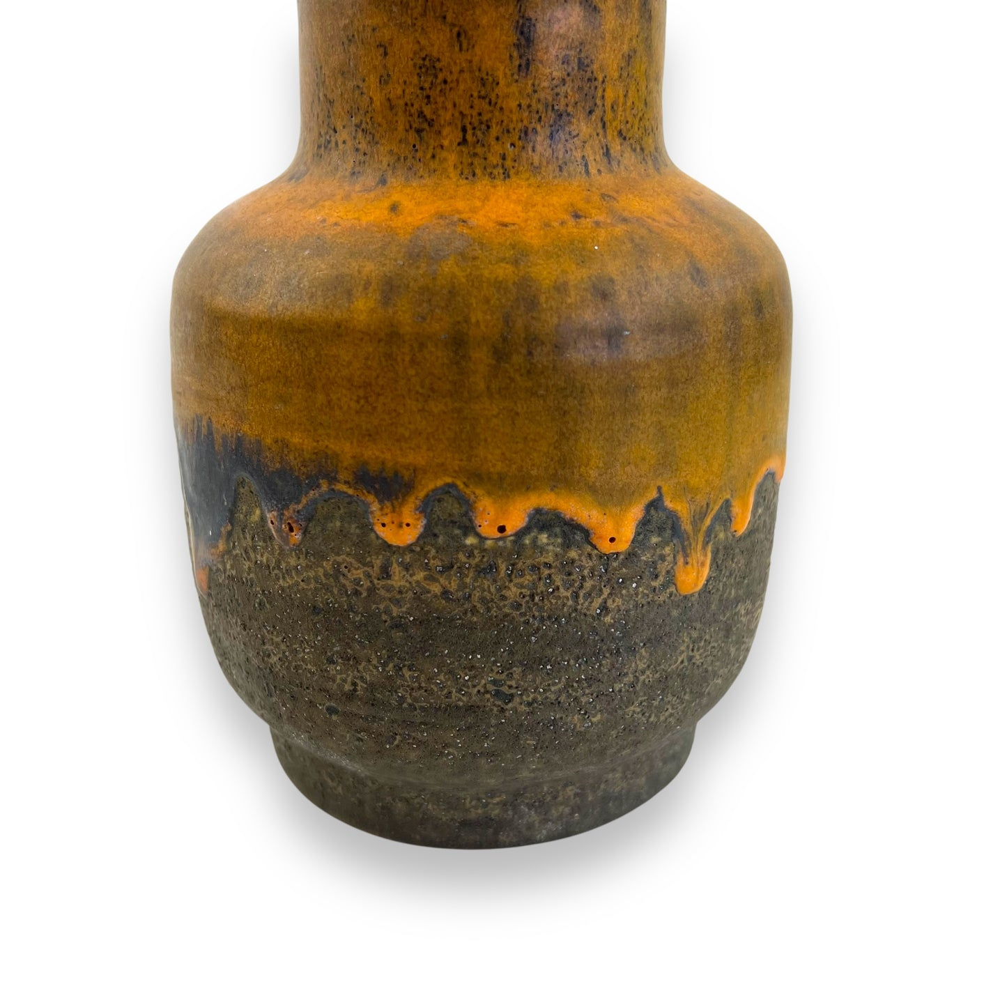 Austrian Orange Lava Drip Glaze Vase
