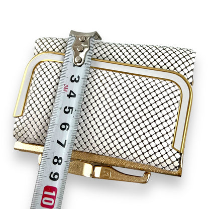 Glomesh white and gold mesh purse