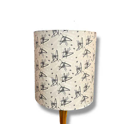 Atomic Floor Lamp with Built-In Table & Atomic Print Shade