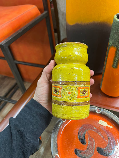 Bitossi Italian Ceramic Vase – Yellow, Orange & Brown