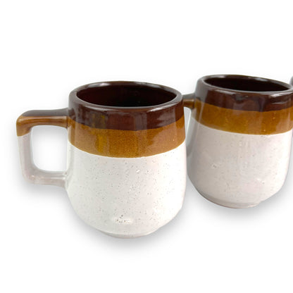 Brown stripe Mug set of 4