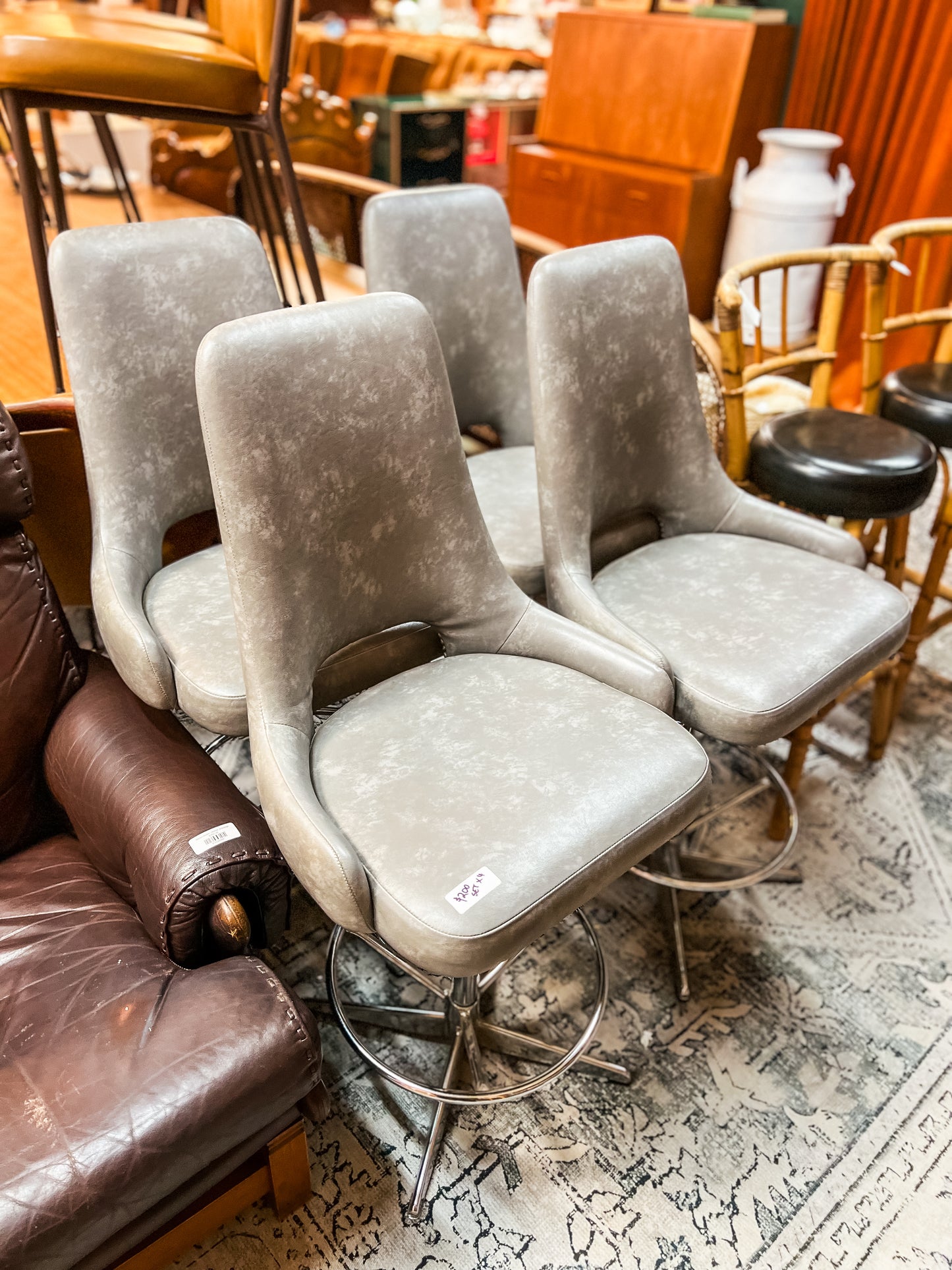 Set of 4 Mid Century Kendall Furniture Swivel Bar Stools – Melbourne Made