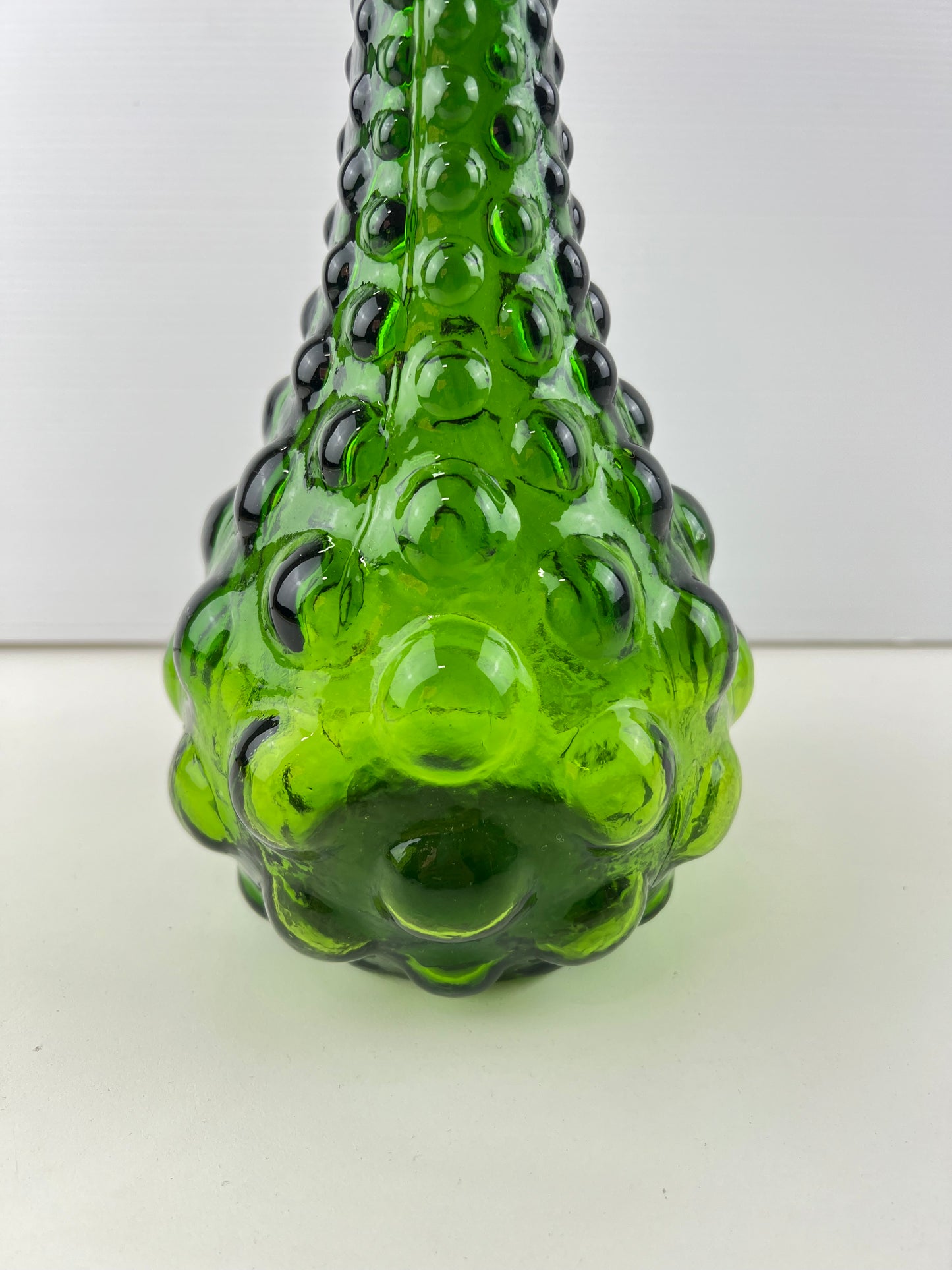 Italian Empoli Green Glass Genie Bottle