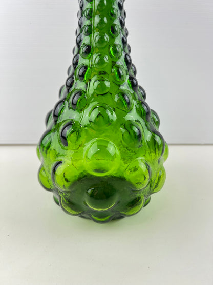 Italian Empoli Green Glass Genie Bottle