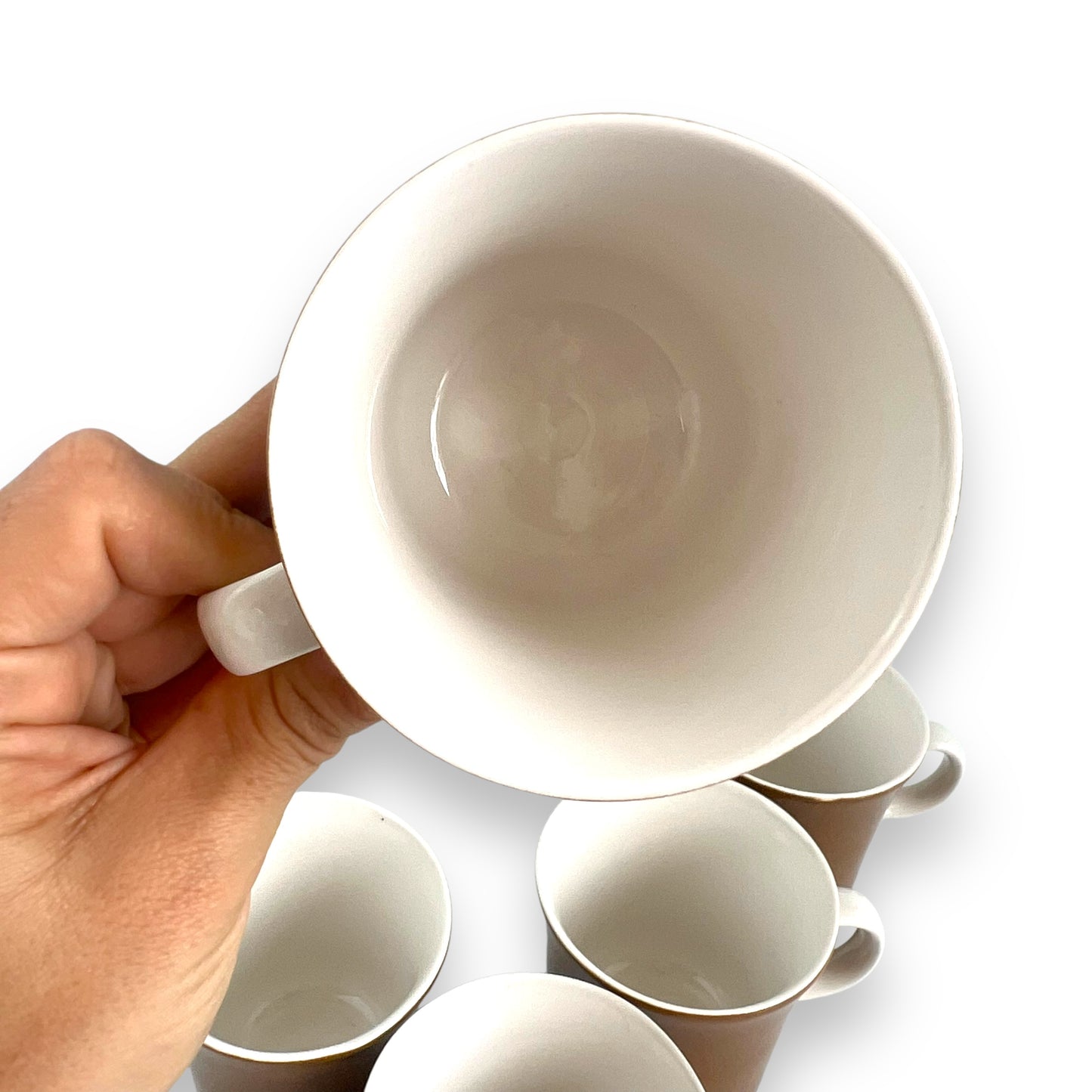 Mikasa  Brown Teacups x5 "Eastwood D1874" Cera-Stone, Made in Japan