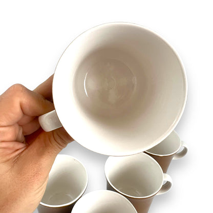 Mikasa  Brown Teacups x5 "Eastwood D1874" Cera-Stone, Made in Japan
