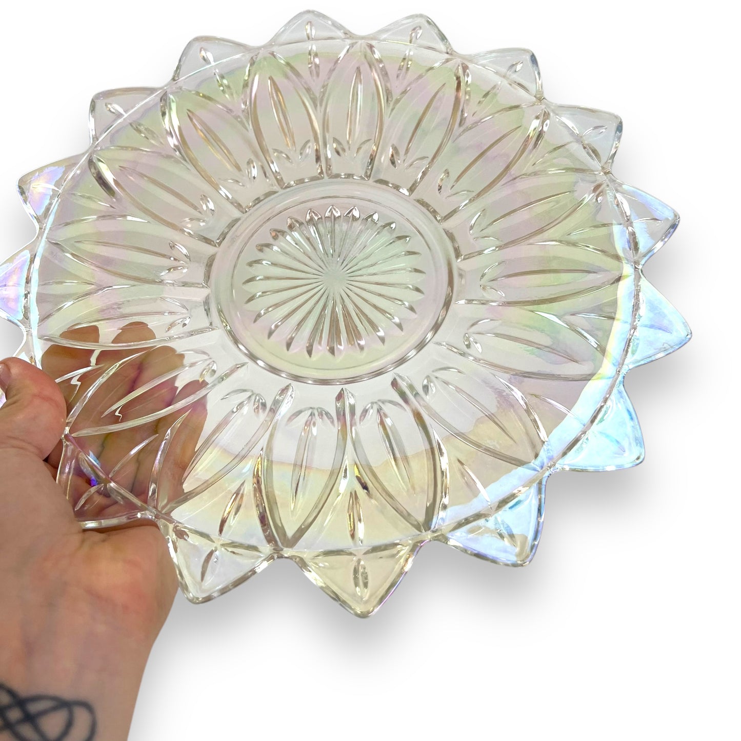 Carnival Federal Glass Petal Iridescent Platter Serving Plate