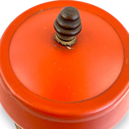 Orange Fondue Set with Wooden Handle and Base