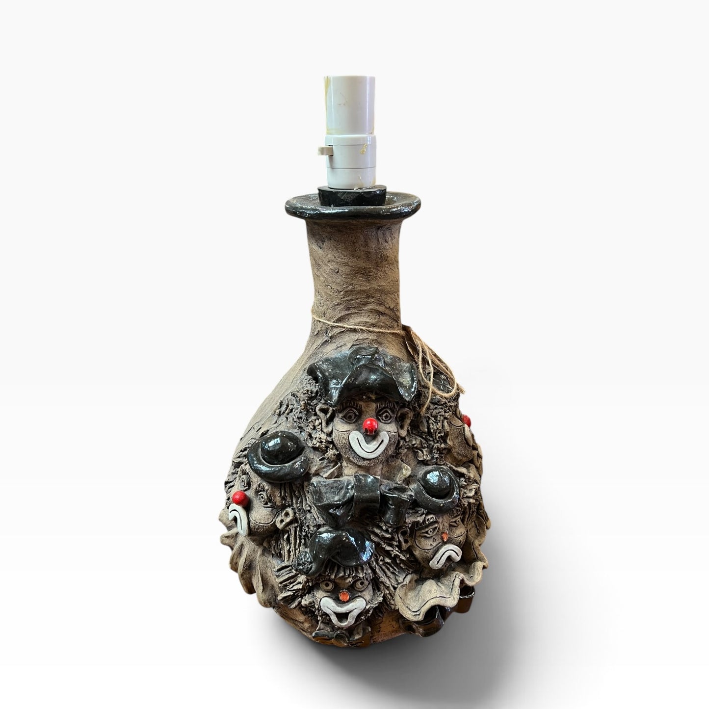 Sculptural Studio Pottery Clown Face Lamp Base