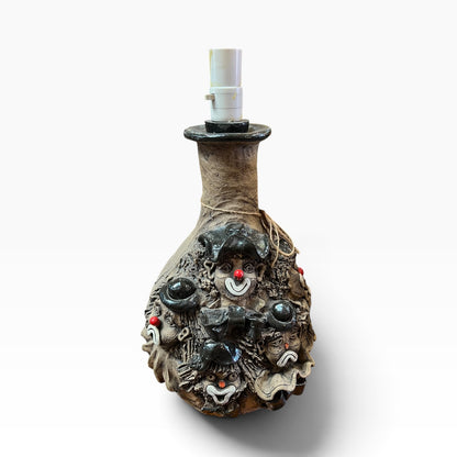 Sculptural Studio Pottery Clown Face Lamp Base