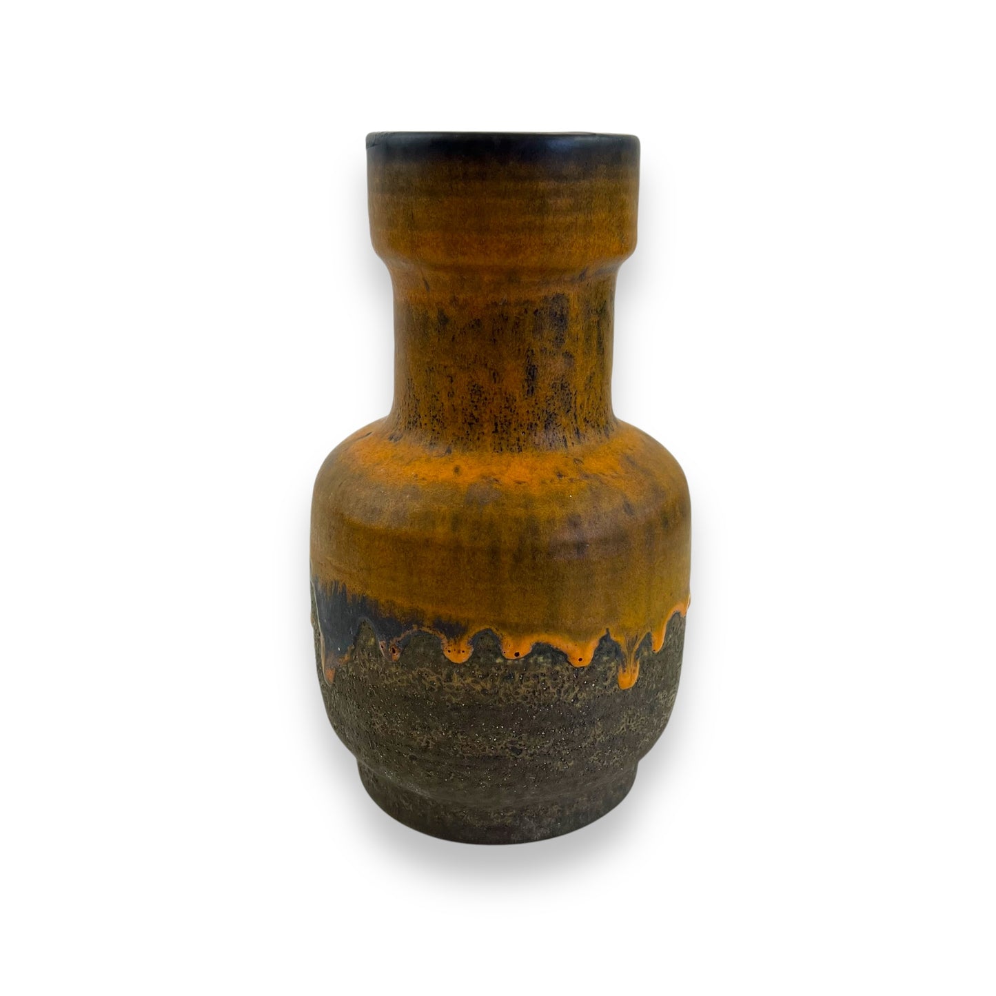 Austrian Orange Lava Drip Glaze Vase