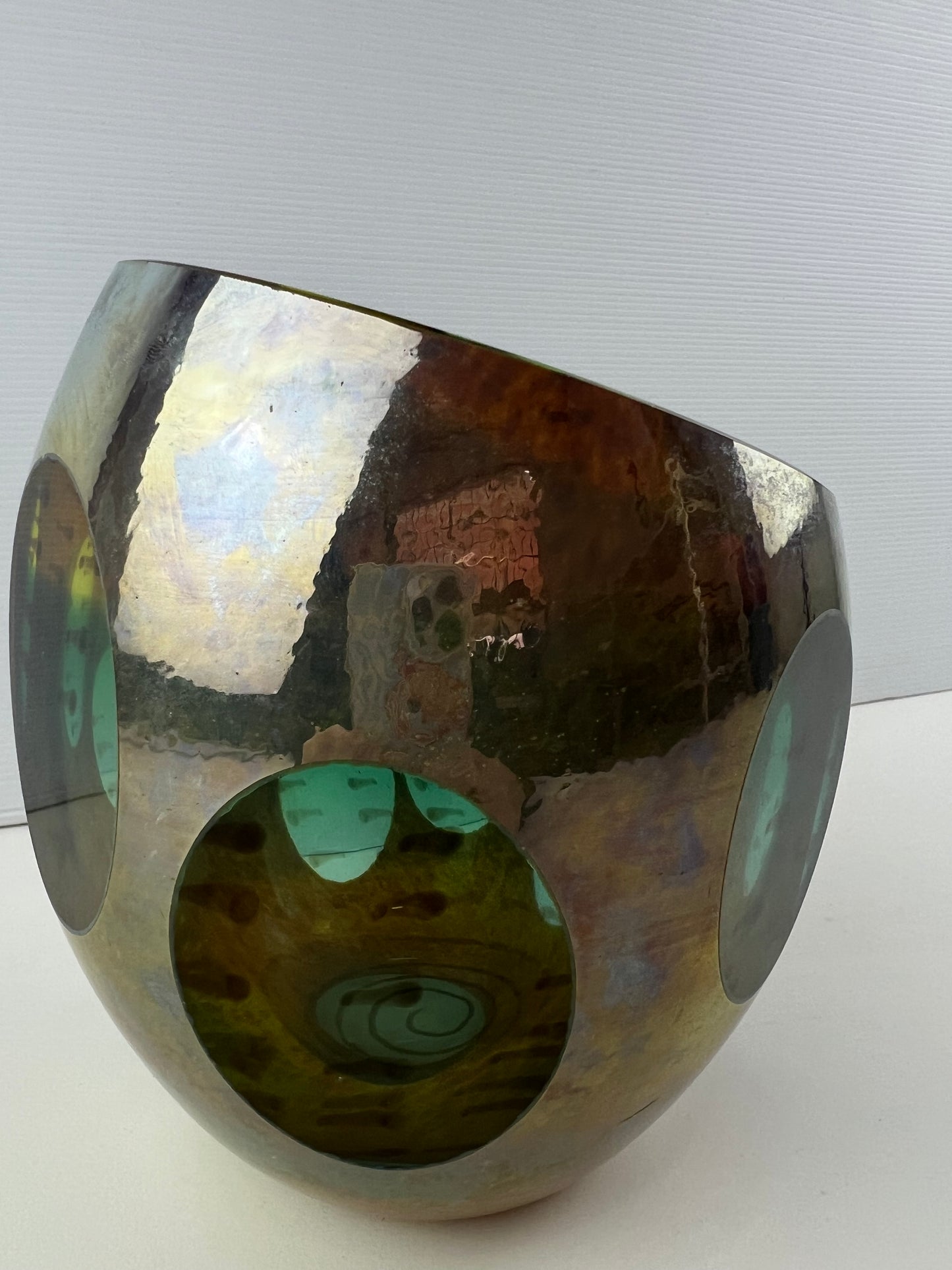 Molten Jewel Vase – Hand Blown Art Glass by Global Views, Made in Poland