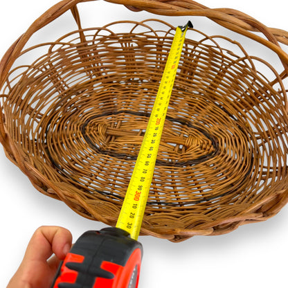 Wicker Basket with Handle – Handwoven Rustic Farmhouse Decor