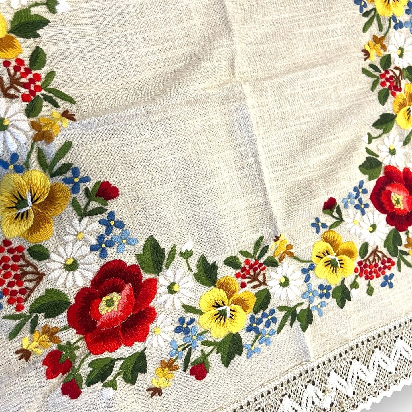 Vintage Flower Square Tablecloth