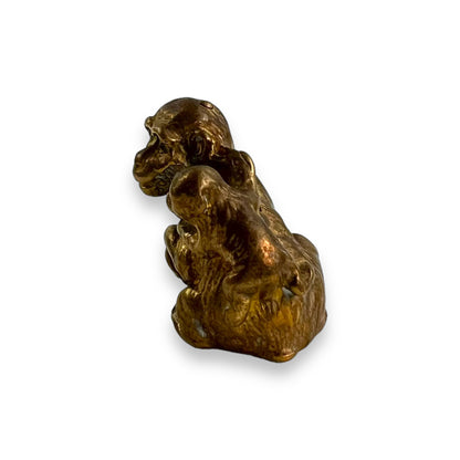 Gold Metal Monkey Paperweight Mini Statue